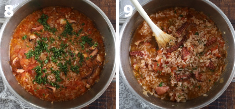 Arroz de polvo passo 8