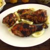 Barbecued chicken on a plate