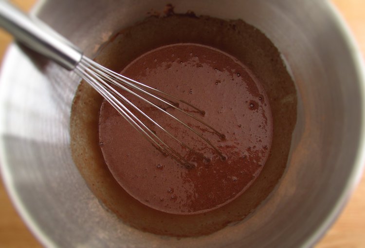 Chocolate mixture in a large bowl