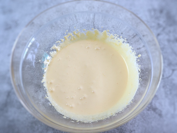 Cream on a large dish bowl