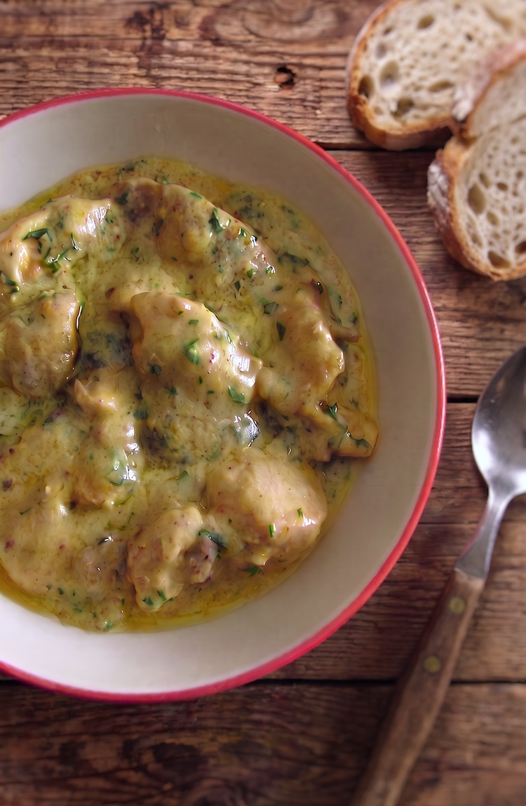 Creamy Chicken in a dish bowl