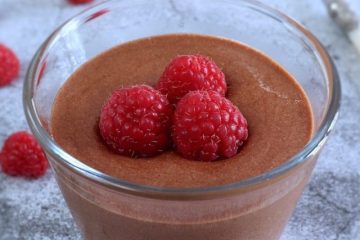 Chocolate mousse on a glass bowl