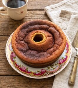 Easy Almond Cake on a serving plate