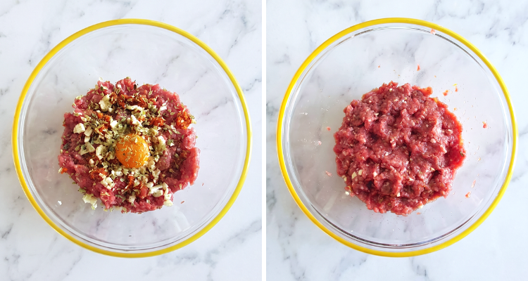 Portuguese meatballs step 1 and 2