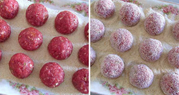 Portuguese meatballs step 3 and 4