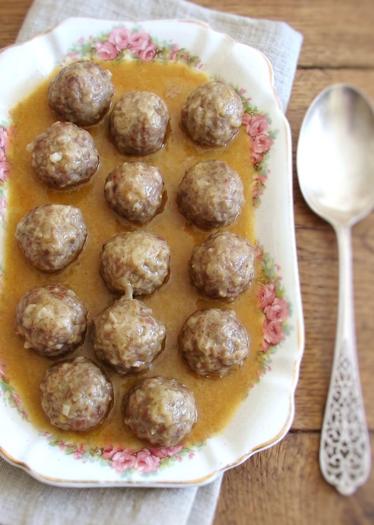 Portuguese meatballs in a serving platter