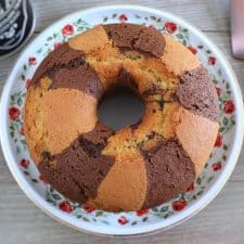 Marble cake on a plate
