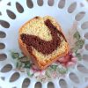 Marble cake slice on a plate