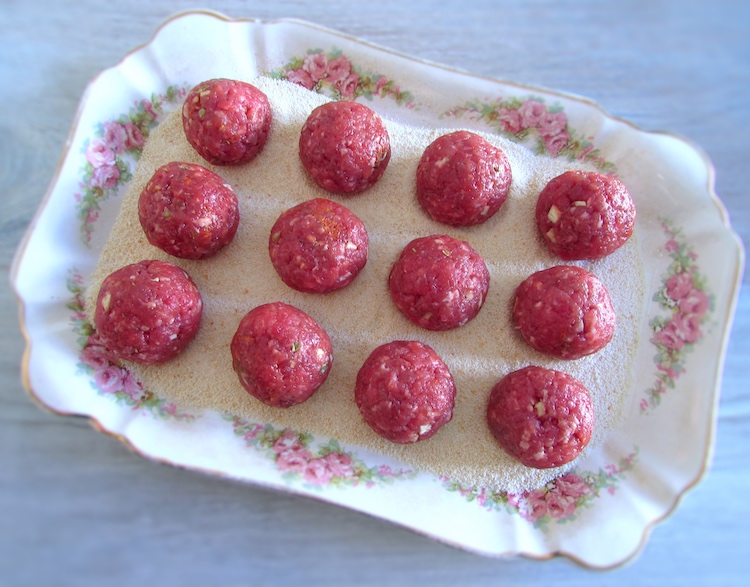 Meatballs on a platter