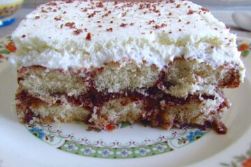 No-bake ladyfinger dessert on a plate