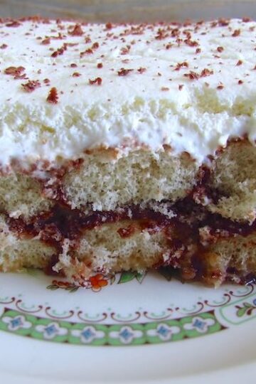 No-bake ladyfinger dessert on a plate