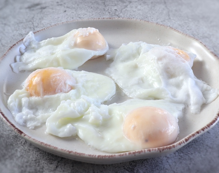 Poached eggs on a plate