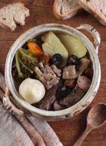 Portuguese Stew (Cozido à Portuguesa) in a tureen