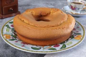 Homemade water cake on a plate