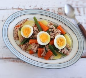 Easy tuna salad on a platter