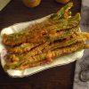 Peixinhos da horta (fried green beans) on a platter