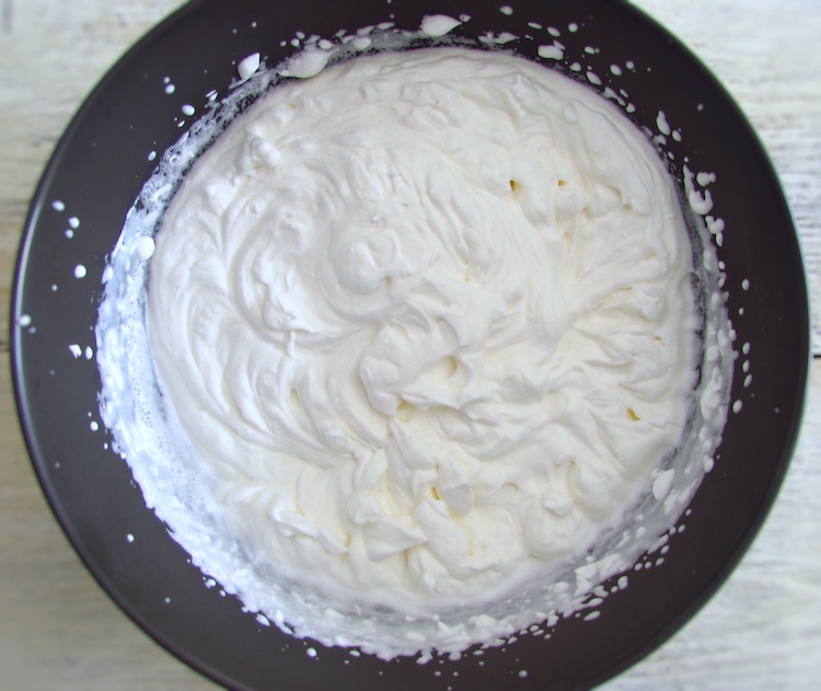 Whipped cream on a bowl