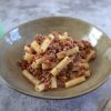 Simple ground meat pasta dish bowl