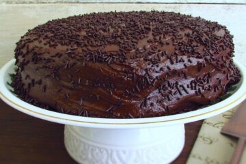 Bolo de brigadeiro num prato