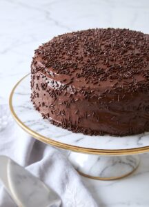 Brigadeiro Cake on a plate