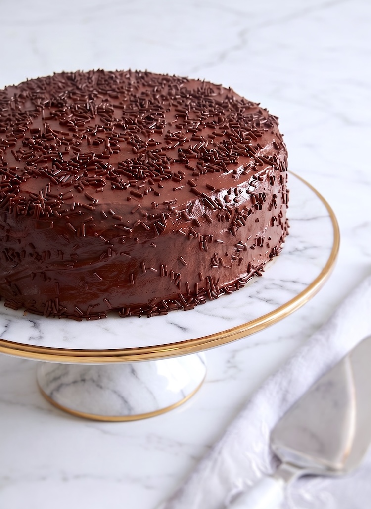 Brigadeiro Cake on a plate