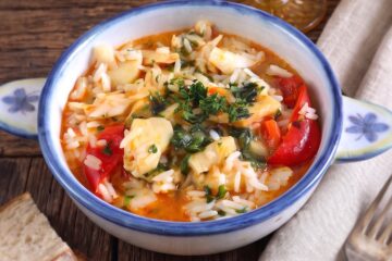 Cod Rice (Arroz de Bacalhau) in a small tureen