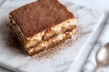 Easy Tiramisu with Ladyfingers on a plate