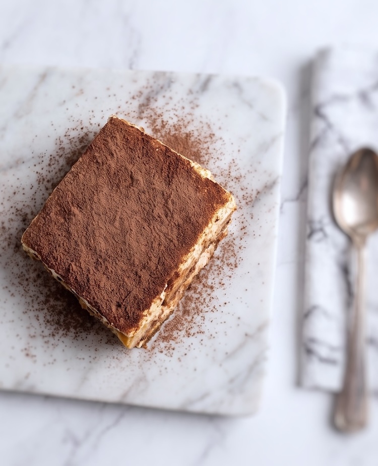 Easy Tiramisu with Ladyfingers on a plate