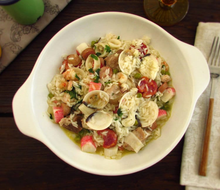 Valenciana rice on a dish