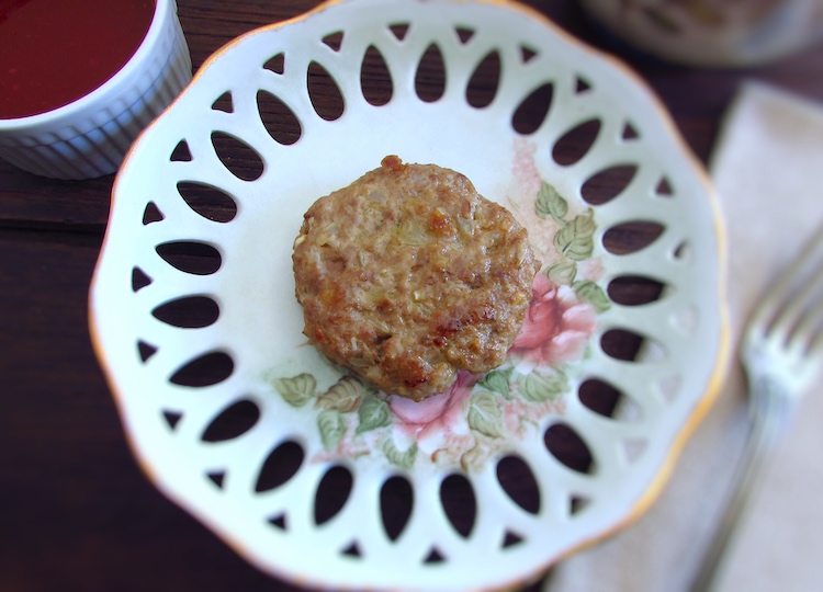 Burger with American sauce on a dish