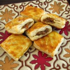 Meat puffs on a plate