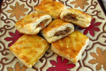 Meat puffs on a plate