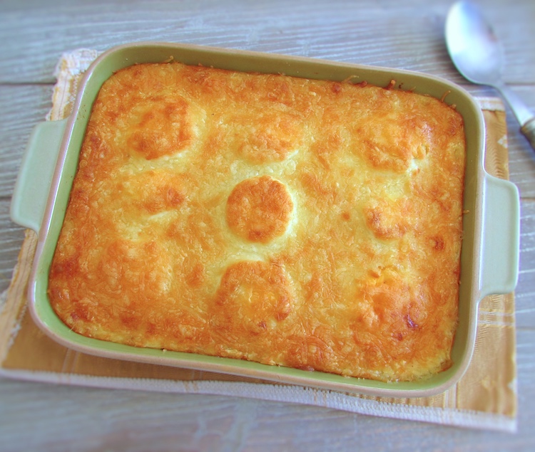 Tuna rice with eggs on a baking dish