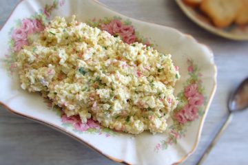 Crab sticks pâté on a platter