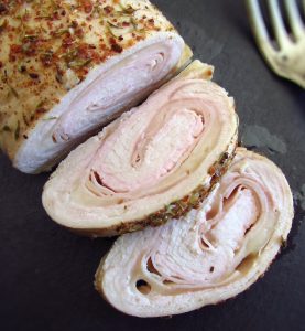 Stuffed turkey steaks on a table