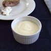 Yogurt sauce on a bowl