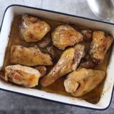 Easy baked chicken on a baking dish