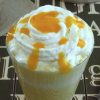 Mango milkshake on a glass cup