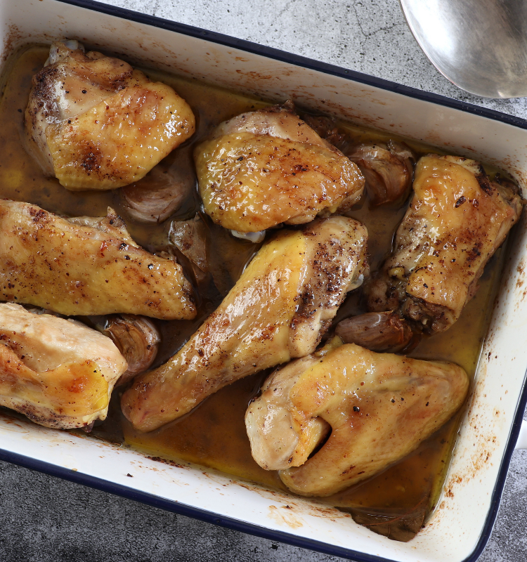 Oven-Baked Chicken on a baking dish