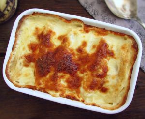 Meat cannelloni on a baking dish