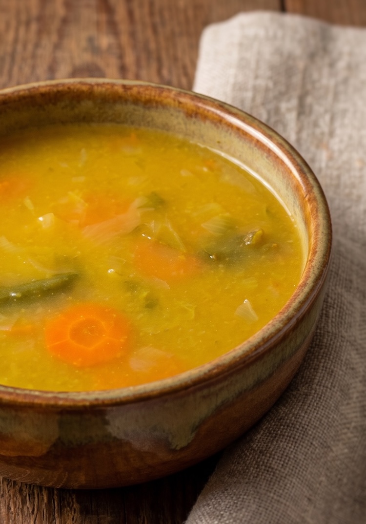 Portuguese Vegetable Soup with Cabbage in a soup bowl