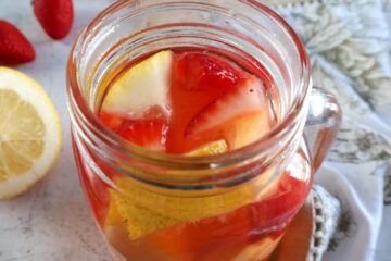 Strawberry Lemonade in a glass cup