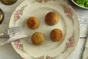 Tuna balls on a plate