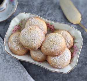 Butter cookies on a small platter