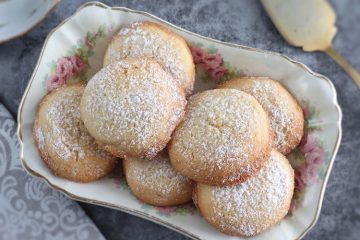 Butter cookies on a small platter