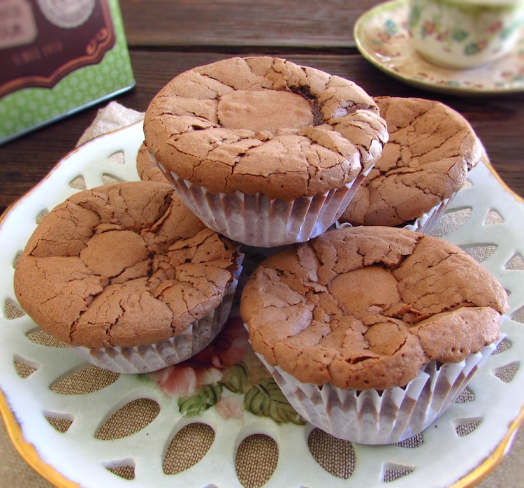 Creamy chocolate muffins on a plate