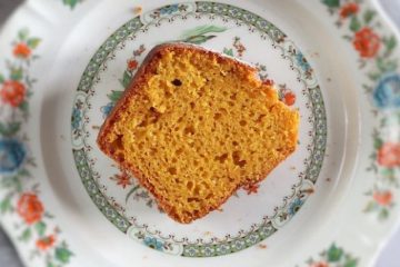 Slice of easy homemade carrot cake on a plate