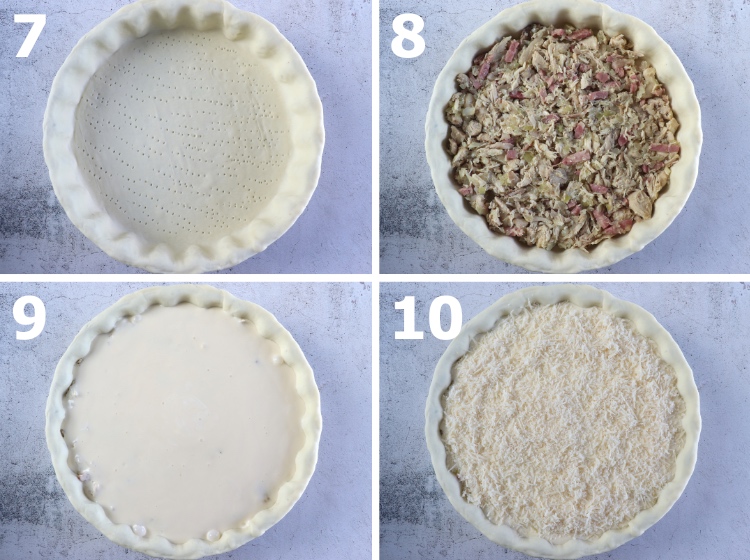 Chicken and bacon pie step 7, 8, 9 and 10