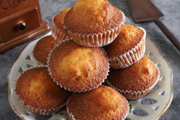 Homemade milk muffins on a plate