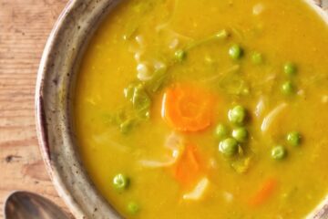 Portuguese Vegetable Soup (Juliana Soup) on a plate